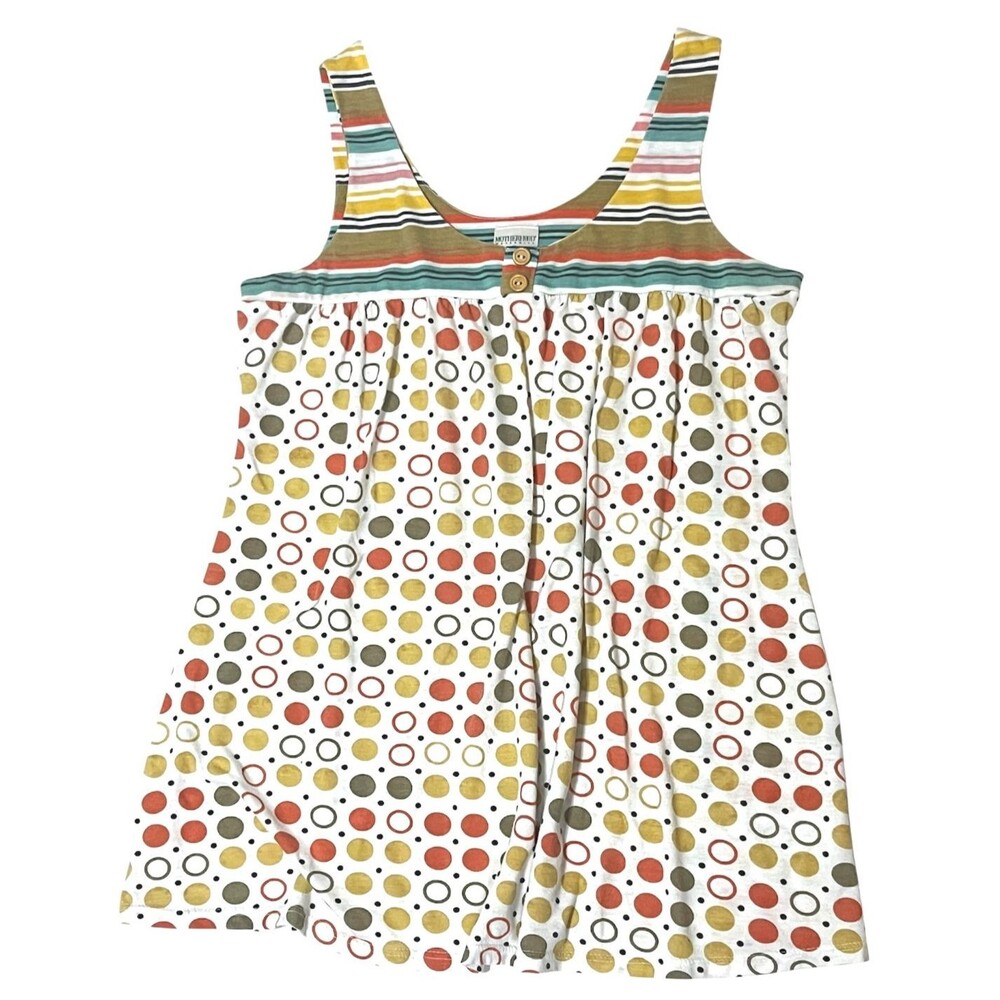 Motherhood Maternity Sleeveless Top Earthy Polka Dot Loose Fit Scoop Neck Medium